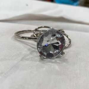 Faux Diamond Ring Keychain